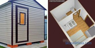 Hozblok z WC, drovnik, tuš in druge stavbe pod isto streho, kupiti hozblok v Moskvi regiji