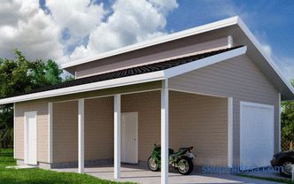 Garaža z baldahinom: izbira materialov za gradnjo
