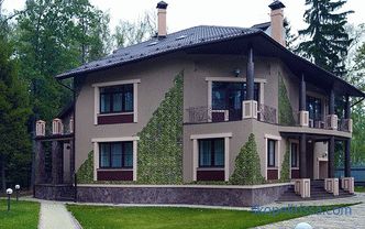Oblikovanje in slogi fasade podeželske hiše: primeri s fotografijami